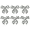 thumbnail image 1 of Uxcell 6-Pack Parches de Strass en Forma de Lazo de 6cm Adhesivos Plateados para DIY/Ropa/Zapatos/Bolsas, 1 of 7