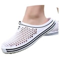 thumbnail image 3 of Mens Slippers,Couples Solid Color Bag Toe Breathable Non- Slippers for Outdoor Indoor,Slippers for Men,White,7.5, 3 of 9
