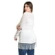 thumbnail image 3 of Blusa con flecos y manga transparente Roman Fashion /Tallas Extras, 163 (Blanco) blanco 40, 3 of 6