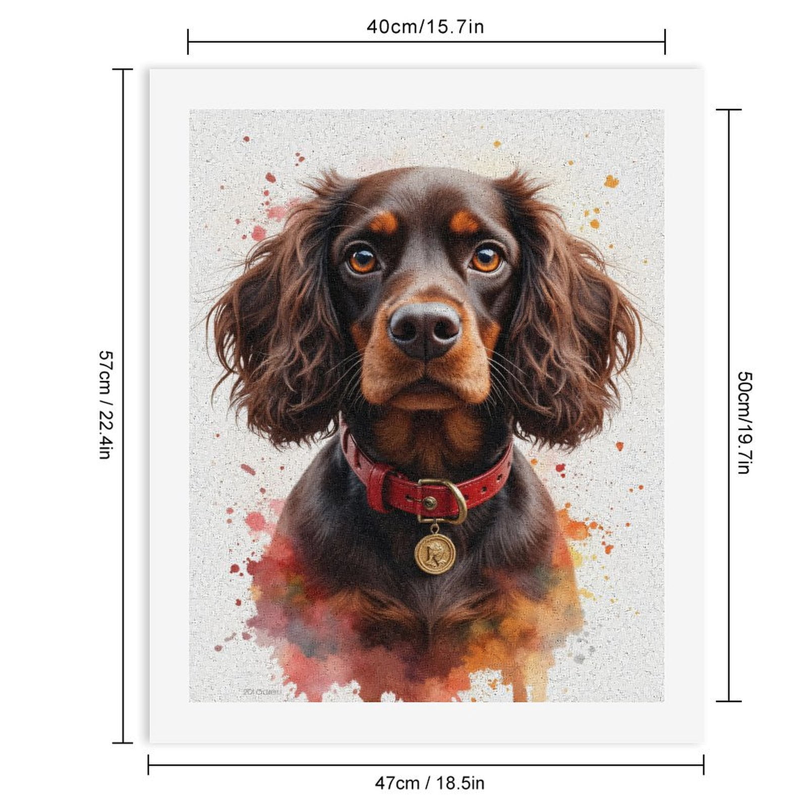 Paint By Numbers Kit for Adults Beginner - DIY Brown Dog Portrait Splatter Art Canvas Painting Kits for Adults, Frameless Paint By Number for Adults for Home Wall Decor 16x20 Inch