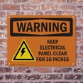 thumbnail image 4 of (2 Pack) Keep Electrical Panel Clear With Symbol OSHA Warning Sign 24 Inch X 18 Inch Indoor / Outdoor Rust-Free Aluminum Metal Signs for Workplace, Workshop, and Construction Site, Made, 4 of 8