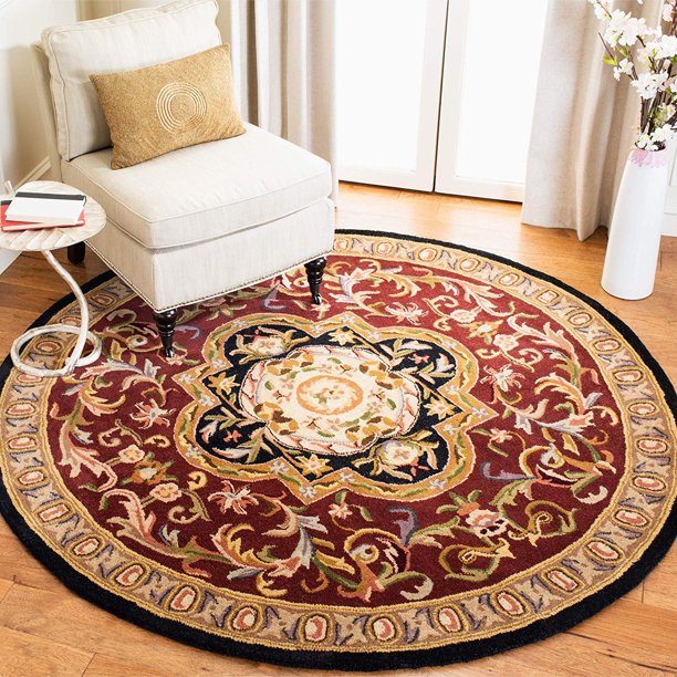 Safavieh Classic Collection Handmade Wool Round Area Rug, 8' Diameter