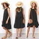 thumbnail image 1 of Vestidos largos Fnochy para mujer, vestido de verano en liquidación, moda, cuello redondo, sin mangas, lunares, suelto, vestido con volantes grandes, 1 of 7