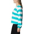 thumbnail image 3 of Columbia Women's Trek Seasonal Ft Graphic Crew, Bright Aqua/Rugby Stripe, Medium, 3 of 8