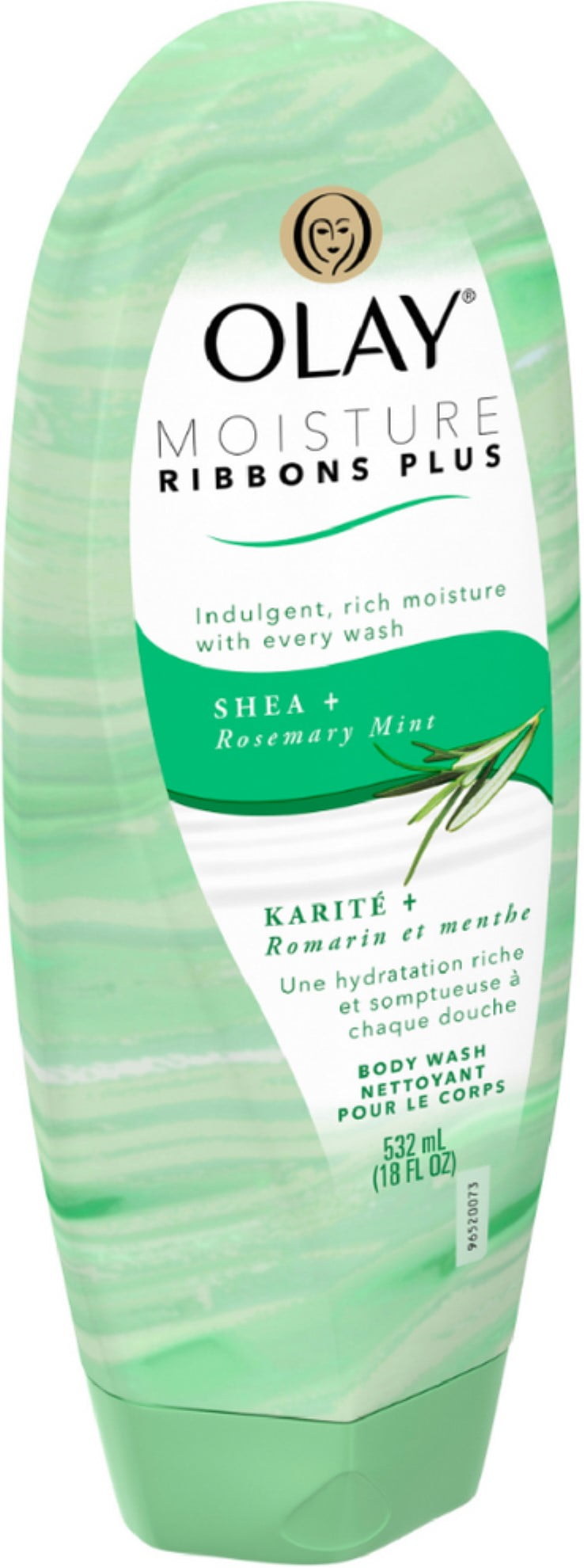 OLAY Moisture Ribbons Plus Body Wash, Shea + Rosemary Mint 18 oz (Pack