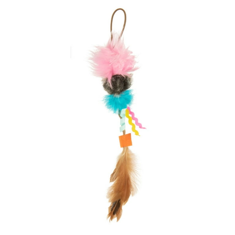 Yananmall Cat Toys Cat Hat Self-Play Toy Fish and Feather Teaser