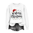 thumbnail image 4 of HOMBOM Womens Sweatshirts White Merry Crewneck Cozy Xmas Essentials Graphic Sweatshirt for Ladies Christmas, 4 of 5