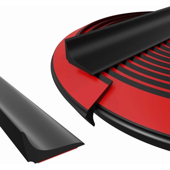 Water Dam Silicone Waterproof Barrier Bathroom and Kitchen Water Strip Coving Edging Strip(Black-3.3m)