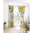 thumbnail image 3 of Yellow Lemons Blackout Curtains for Bedroom/Living Room, Thermal Insulated Kitchen Curtains, Summer Fruits Leaves Pastoral Botanical Grommet Darkening Window Treatment Drapes 52"x84"x2, 3 of 8