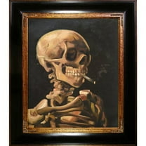 Tori Home Skull of a Skeleton with Burning Cigarette by Vincent Van Gogh Framed Painting