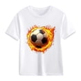 thumbnail image 4 of hengsof Boys' Short Sleeve Soccer T-Shirt Breathable Quick Dry Children's Sports Top Casual Loose Round Neck Shirt for Ages 2-13, 4 of 7
