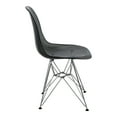 thumbnail image 5 of Cresco Dining Chair in Acrylic with Chrome Eiffel Base and Curved Back Design Lightweight Easy Assembly for Modern Home, Kitchen, Cafes in Transparent Black, 5 of 6