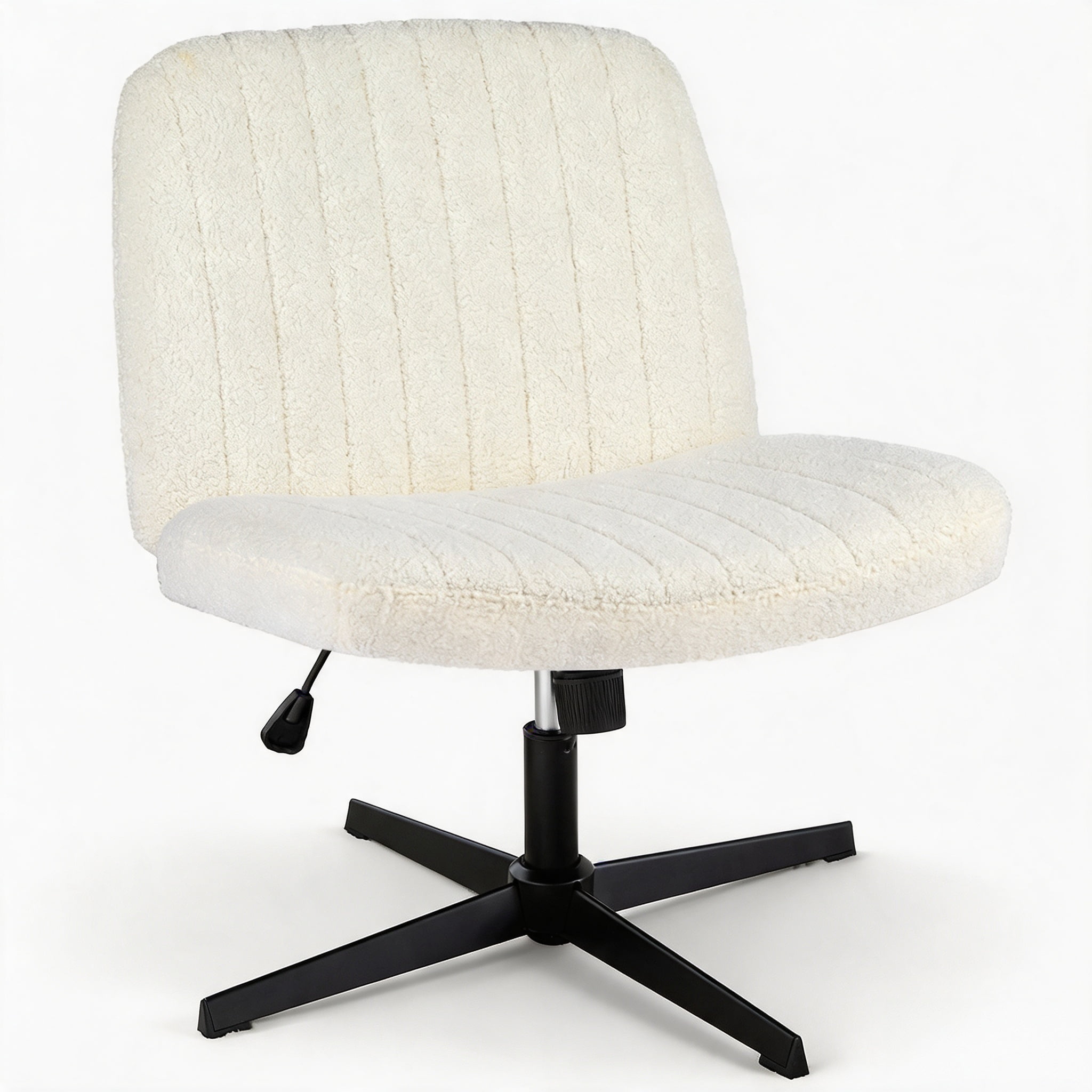Cross-Legged Armless Swivel Chair without Wheels for Home Office