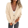 thumbnail image 1 of Suéter Cardigan PRETTYGARDEN para Mujer Otoño 2025 Beige XL, 1 of 7