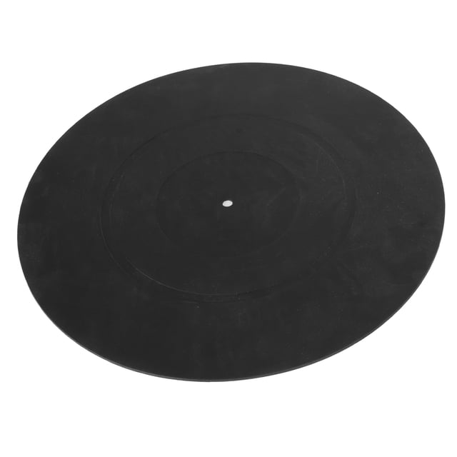 Turntable Platter Mat, Record Pad Rubber Universal Vibration Reduction Professional Static Resistant 12in Black for LP Record Player