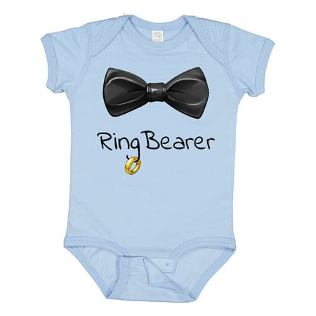 

Inktastic Ring Bearer- Black Bow Tie Gift Baby Boy or Baby Girl Bodysuit