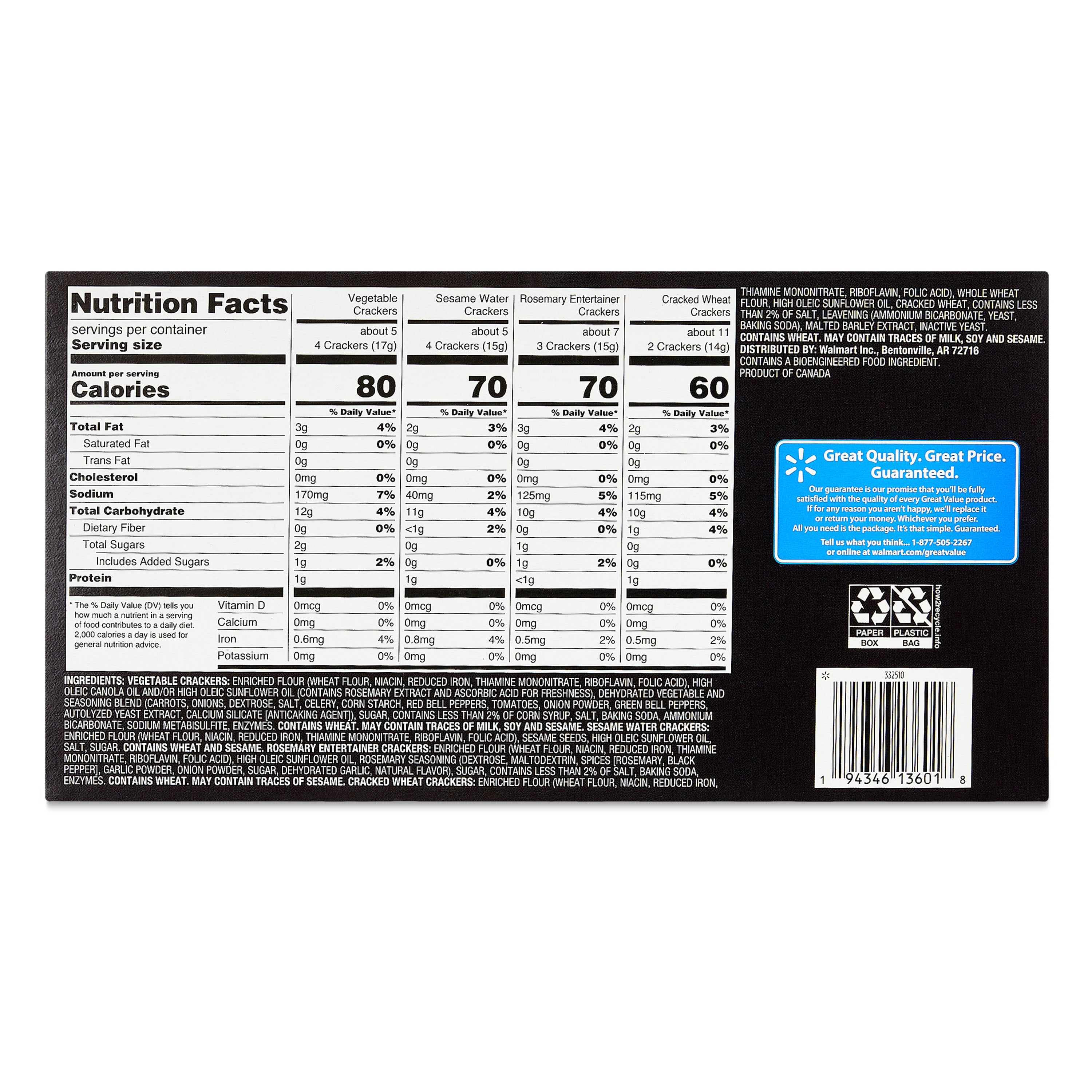 Great Value Assorted Entertainment Crackers, 15 oz