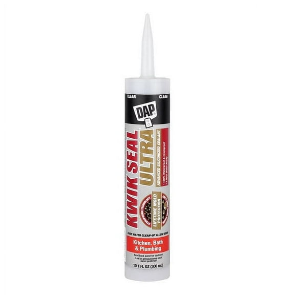 1 pc Dap Kwik Seal Ultra Clear Siliconized Acrylic Kitchen and Bath Sealant 10.1 oz. (Pack of 12)