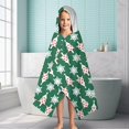 thumbnail image 6 of Green Christmas Tree and Snowflake Pattern Hooded Bath Towel，60"x35" for Ages 3 To 12 Kids, Quick Dry Lightweight Soft Microfiber Hood Beach Towel Cover Up for Kids, 6 of 7