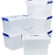 thumbnail image 1 of Contenedor de almacenamiento de plástico con tapa de 10 l, caja de almacenamiento transparente, paquete de 6, 1 of 5