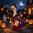 thumbnail image 5 of Porch Goose Fall Decorations Outfits,23 Inch Witch Decoration Print Dress Hat and Candy Container,for Yard Lawn Goose Statue,Festival Front Porch Decor, 5 of 7