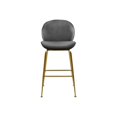 thumbnail image 3 of Island Oasis Modern, Contemporary Velvet Upholstered Counter Height Stool with Durable Metal Frame, Set of 2, Round Back, 21" W x 18" D x 38" H, 3 of 5