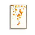 thumbnail image 3 of IDEA4WALL Framed Canvas Wall Art Minimal Pastel Orange Persimmon Branch Floral Illustrations Retro Art Botanical Plants Print Rustic Relax/Calm for Living Room, Bedroom, Office - Natural 24"x36", 3 of 4