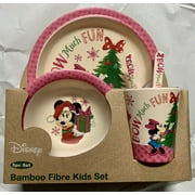Disney Baby Bamboo Fibre Kids 5 Pc Dinner Kids Set Minnie Mouse Santa Claus