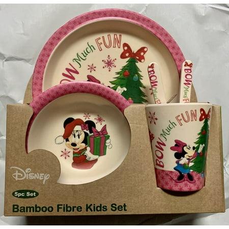 Disney Baby Bamboo Fibre Kids 5 Pc Dinner Kids Set Minnie Mouse Santa Claus