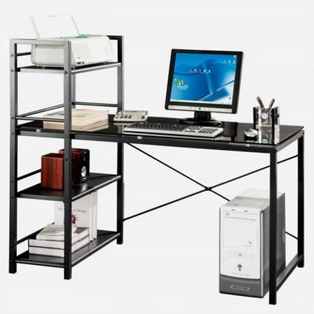 Techni Mobili Tempered Glass Laptop Desk In Black And Smokey Grey Techni Mobili Tempered Glass Laptop Desk In Black And Smokey Grey