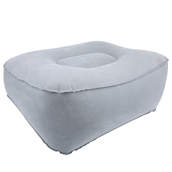 Brynna Foot Rest Pillow Recliner CushionInflatable Flocking Travel Foot Rest Soft Pillow For Relaxation Anywhere Gray Blue