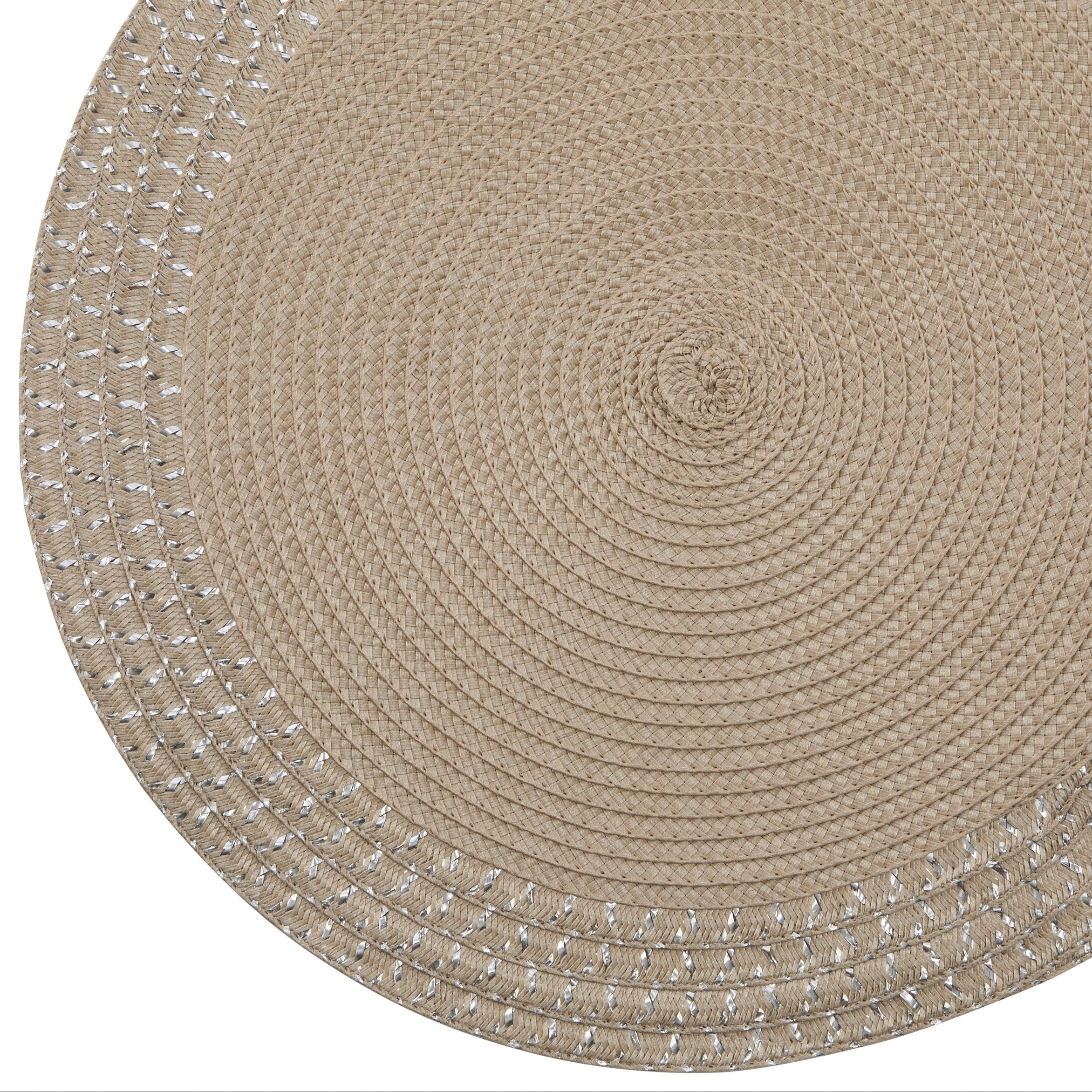 Dainty Home Set of 6 Placemats | Elegant and Durable | 15x15 in Round Woven Non-Slip Washable Place Mats | Tear-Resistant Heat | Resistant Placemats