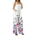 thumbnail image 4 of Franhais Women Casual Bodysuit, Floral Printed Wide Leg Sleeveless Loose Sling Long Jumpsuit, 4 of 9