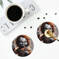 thumbnail image 4 of Lsque Chucky Pattern 4" Drink Coasters Set of 4, PVC Leather Absorbent Coasters, Table Coaster Set Decorative Coffee Cup Coasters Housewarming Gift, 4 of 7