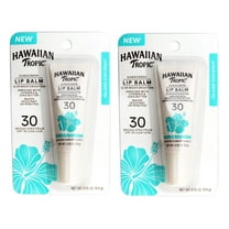 2 Pack - Hawaiian Tropic Sunscreen Lip Balm with Vitamin E & Shea Butter, Water Resistant 80 Minutes, SPF 30, Island Coconut, 0.35 OZ