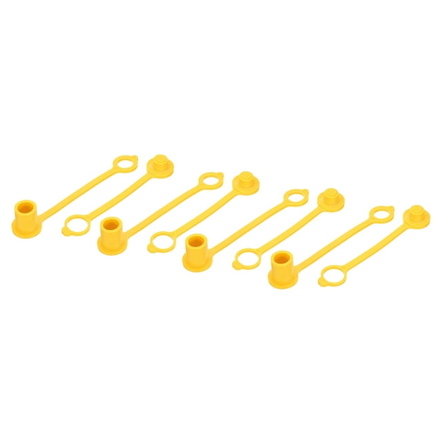 Tapa y tapón de desconexión rápida de 3/8", 16 piezas de tapa de goma para ajuste hidráulico, amarillo
