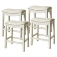 thumbnail image 1 of Open Box Maven Lane Adrien Saddle Bar Stool, White Oak, Counter Height (4 Pack), 1 of 6