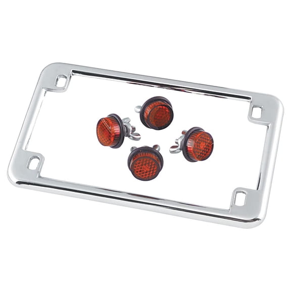 Chris Products License Plate Frame With Reflectors Red