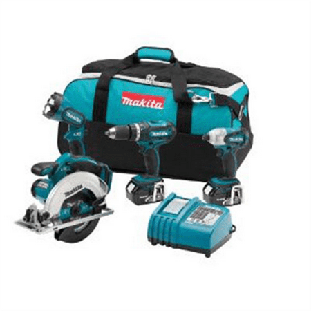 Makita 4 Pc Cordless Combo Kit, 18V LXT