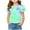 Green, variant on zbxnLI Girls T Shirts Crew Neck Pleated Short Sleeve Cute Blouses Summer Causal Tops Size 5-12 Years