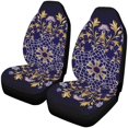 thumbnail image 1 of RYLABLUE Set of 2 Car Seat Covers Beautiful Gold Flal Pattern Universal Auto Front Seats Protector Fits for Car,SUV Sedan,Truck, 1 of 4
