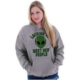 thumbnail image 4 of Funny Nerdy Aliens UFOs Believers Unisex Plus Fleece Graphic Hoodie Brisco Brands 2X, 4 of 5