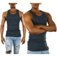 thumbnail image 2 of ToBeInStyle Men's A-Shirt Tank Top Muscle Shirt - Dark Gray - 4XL, 2 of 7