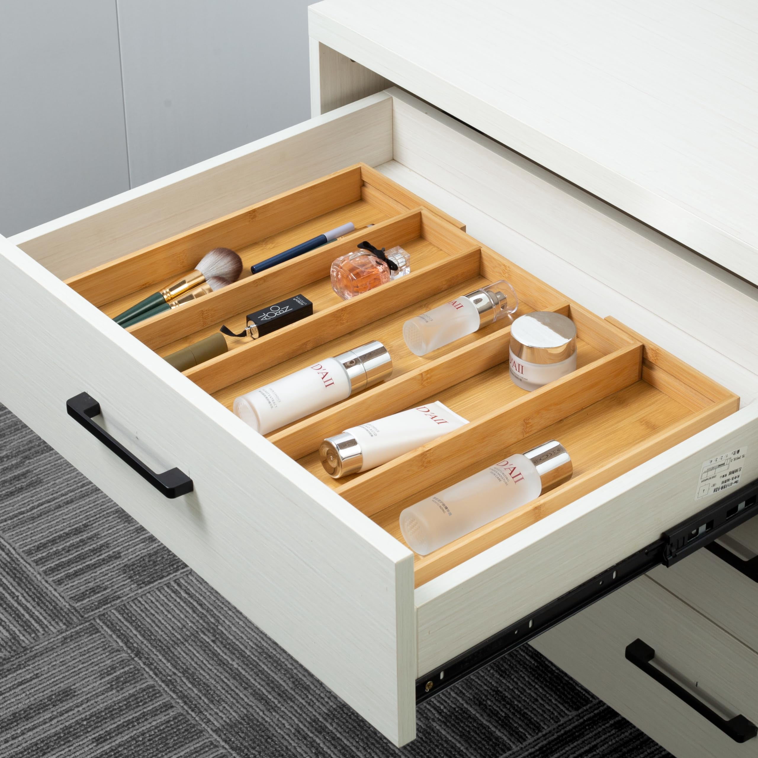 Utoplike Bamboo Kitchen Drawer Organizer Utensil Holder Cutlery Tray in Kitchen Expandable, Adjustable, Drawer Divider, For Silverware, Flatware, Knives