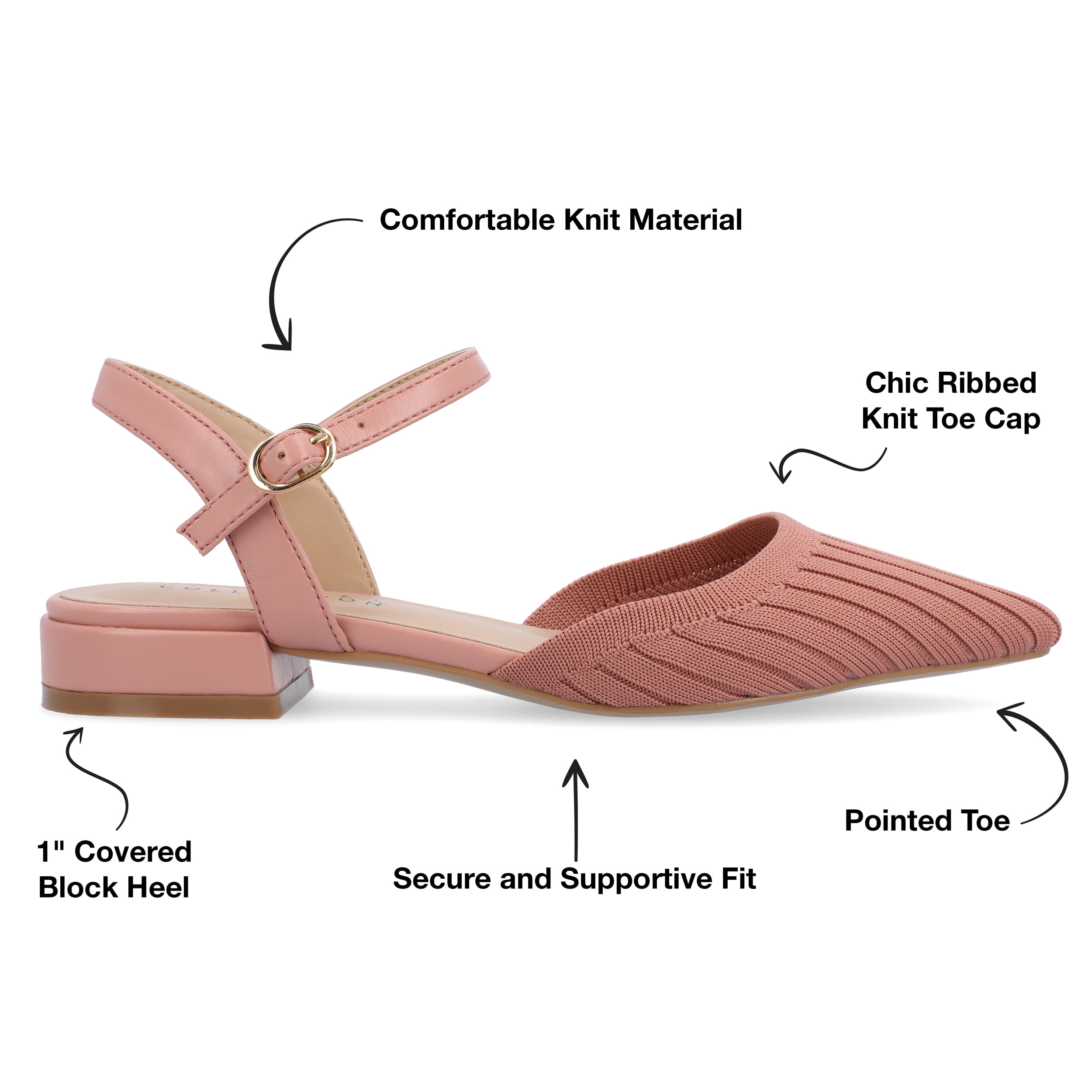 Journee Womens Ansley Mary Jane Pointed Toe Flats, Widths Available
