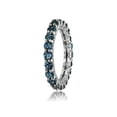 thumbnail image 2 of London Blue Topaz 2.5 mm Full Eternity Wedding Band Ring 925 Sterling Silver Gemstone Jewelry For Women Gift, 2 of 5
