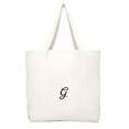 thumbnail image 2 of DALIX Monogram Bag Personalized Totes For Women Open Top Natural Letter G, 2 of 8