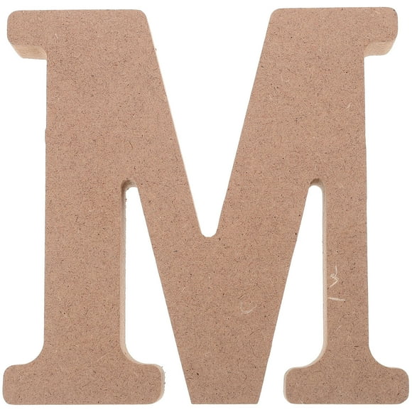 OUNONA Wooden Letter Cutout Unfinished Wood For Home Decor MDF 1 PCS