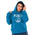 thumbnail image 3 of Hippie Peace Sign Make Love Not War Hoodie Sweatshirt Women Men Brisco Brands S, 3 of 6