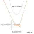 thumbnail image 6 of S925 Sterling Silver Pendant Necklace, Rose Gold Plated Bar with Zirconia and Freshwater Pearls, Elegant Layered Dangle Jewelry Gift for Women, 6 of 6